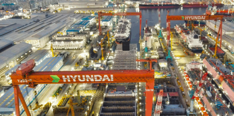 HD Hyundai Heavy Industries executives with Malaysian naval officials at the Marine Capability and Cooperation Forum in Kuala Lumpur