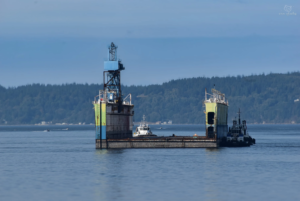 Floating dry dock Hercules is being towed.