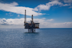 Offshore platform in the North Sea prepared for decommissioning by Heerema Marine Contractors
