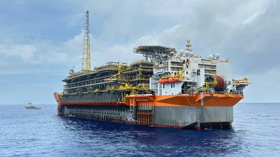 Petrobras offshore drilling platform operating in the Foz do Amazonas Basin near the Amazon River mouth