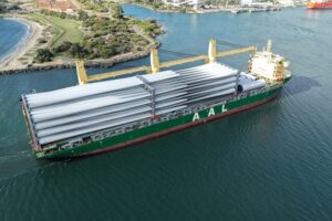AAL Antwerp carrying wind turbine blades for King Rocks Wind Farm in Western Australia