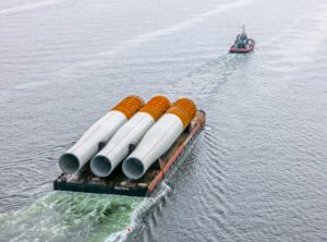Wagenborg transports Nordlicht I monopiles to Eemshaven for transfer to Orion