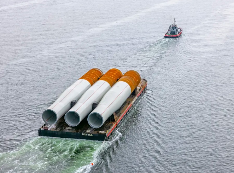 Wagenborg transports Nordlicht I monopiles to Eemshaven for transfer to Orion