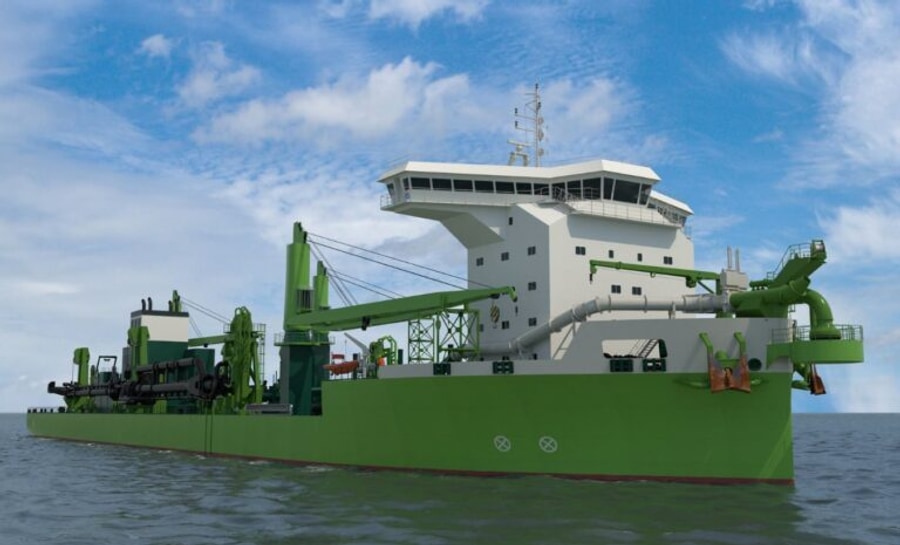 DEME 22,000 m³ trailing suction hopper dredger for dredging and offshore seabed preparation
