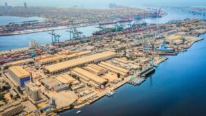 Pakistan 1,100 TEU containership under assembly at Karachi Shipyard & Engineering Works